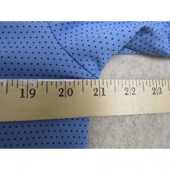 Rorie Whelan Golf Mens Blue Micro Dot Performance Polo Shirt Size Medium Stretch - Picture 6 of 7